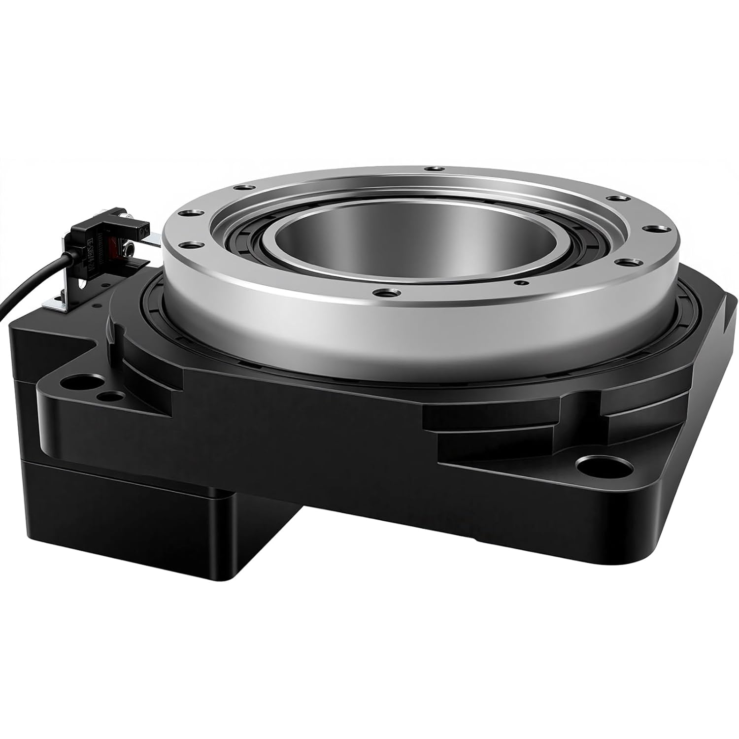 CNC Hollow Rotating Platform Gear Ratio 10:1 360 Degree Electric Rotary Table Positioners Substitutable for Direct Drive Motor and Cam Indexer Fitting Nema 23 Stepper 60mm Servo Motor