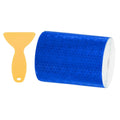 PATIKIL 4 Inch x 33 ft Reflective Tape, 1 Roll Waterproof Self Adhesive High Visibility Caution Warning Safety Tape Reflector with Scraper for Trucks Trailers Cars, Blue