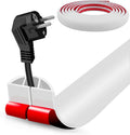 Floor Cord Cover Self Adhesive Cord Hider,20FT Cable Management, Extension Strip Protector for Wires, Prevent Cable Trips for Offices, Gyms, Exhibitions Cavity:0.39"(W) x 0.27"(H) White