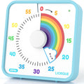 LIORQUE 60 Minute Visual Timer for Kids and Adults, Non-Ticking 7.5 Inch Large Visual Countdown Timers for Classroom Desk Countdown Clock with Magnetic Backing, Kids Pomodoro Timer Clock