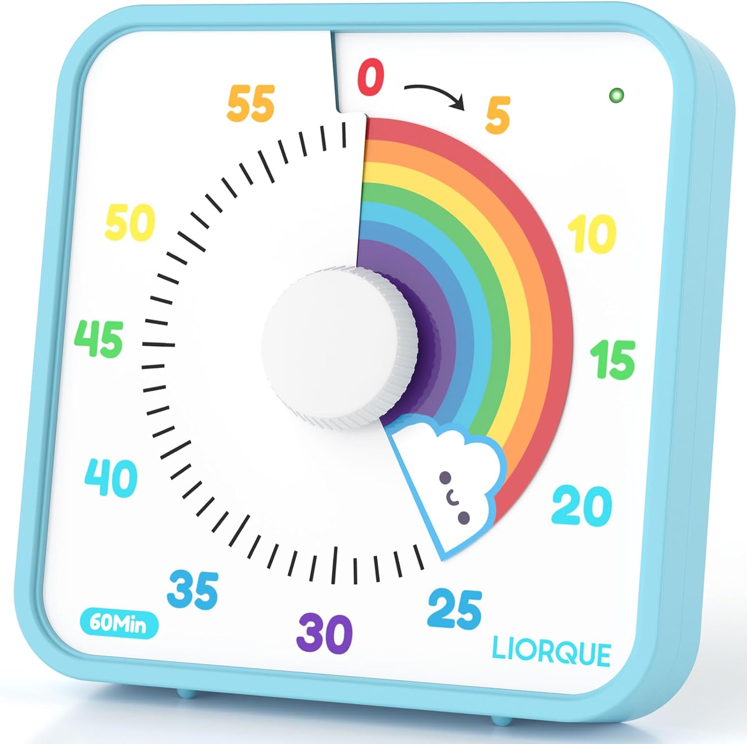 LIORQUE 60 Minute Visual Timer for Kids and Adults, Non-Ticking 7.5 Inch Large Visual Countdown Timers for Classroom Desk Countdown Clock with Magnetic Backing, Kids Pomodoro Timer Clock