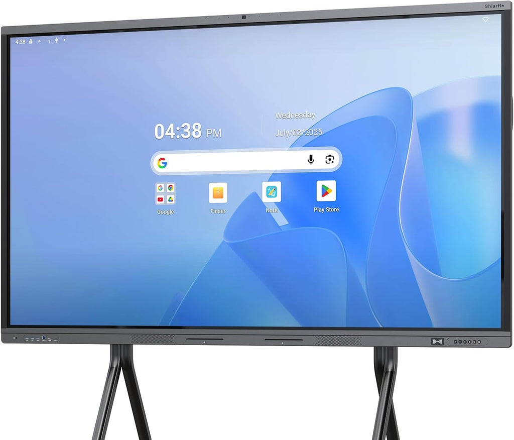 Shiarffe X5 Smart Board 4K Interactive Whiteboard EDLA-Certified All-in-One Touchscreen Digital Display Built-in 48MP Camera Mics and Speaker for Classrom Hybrid Work