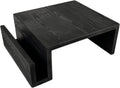 Wooden Couch Arm Tray – Sofa Armrest Table with Book & Magazine Holder, Perfect for Coffee & Remote Control, Solid Wood (Black)