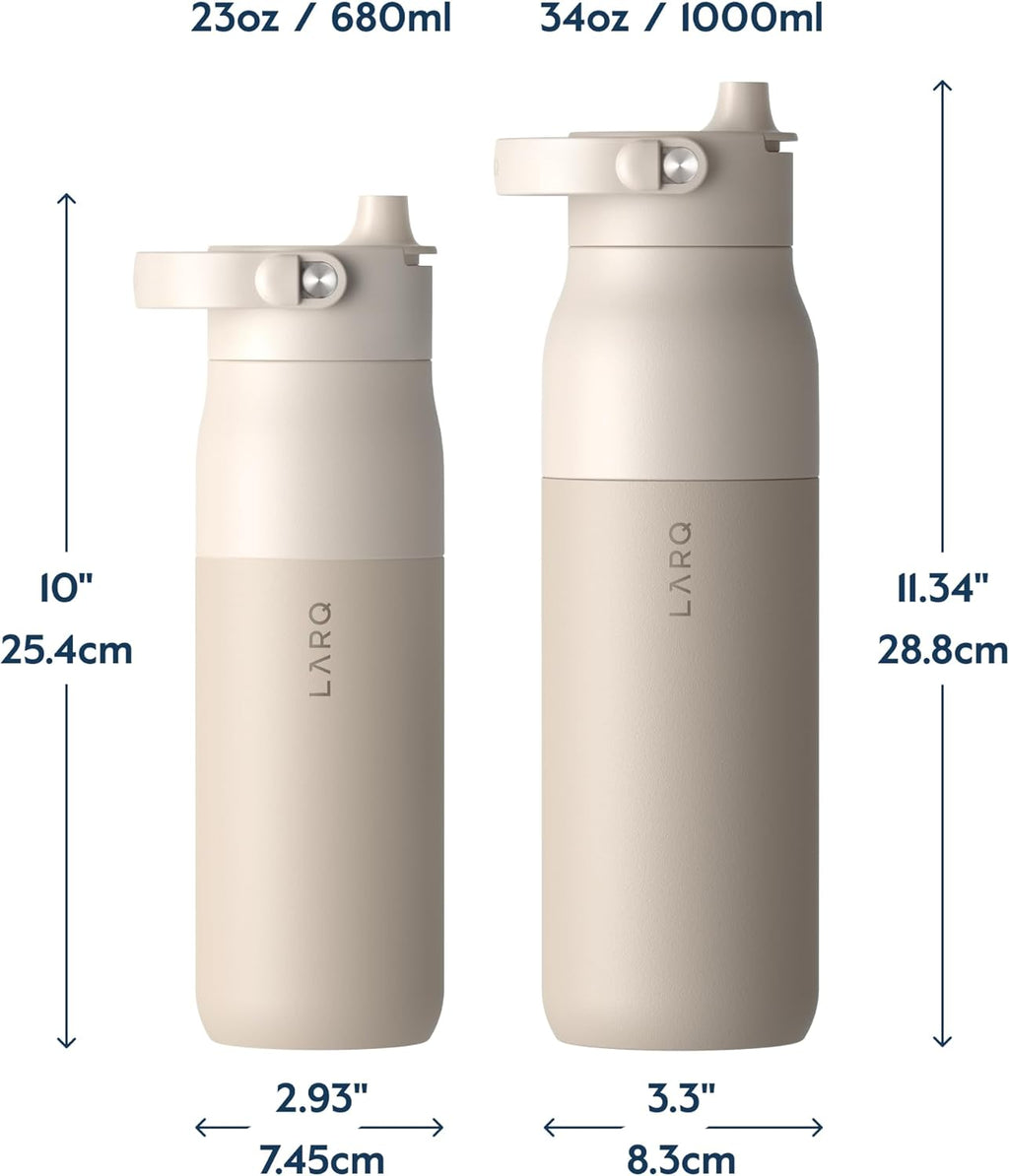 LARQ Bottle PureVis 2 - UV Water Purifier with Self-Cleaning, App Hydration Tracking, Filter Straw, Detachable Handle, Double-Wall Insulated