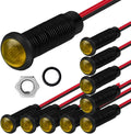 10pcs LED Plastic Indicator Pilot Light AC/DC 12-24V Mounting Hole Size 6mm(Orange)
