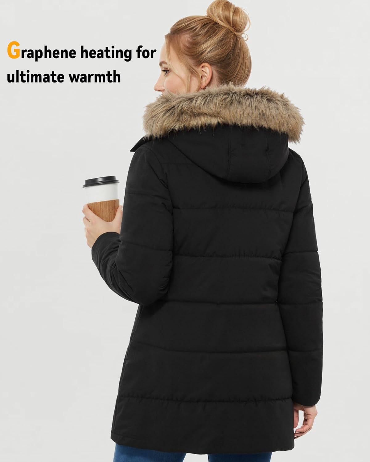 Graphene Women Heated Jacket 12V Fast Charge 18400mAh Large Capacity Warm