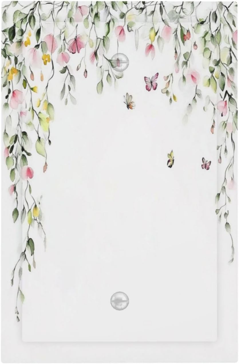 Watercolor Flowers Vine Colorful Butterfly Floral Light Switch Cover Plate 1 Gang No Device Blank Electrical Wall Plates Faceplate Decorative Switch Plate For Bed Room Living Room Decor