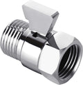 Tenfe Water Flow Control Valve for Shower Head, Brass Adjustable Water Pressure Regulator for Hand Held Shower Shut Off Valve, Polished Chrome On/off Switch G1/2 Standard Connection