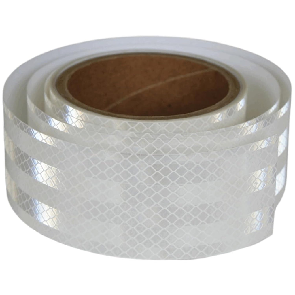 Non Fading White Reflective Tape Outdoor Waterproof 2 inch, High Visibility Warning Industrial Marking Tape,Safety Stickers (11 feet)