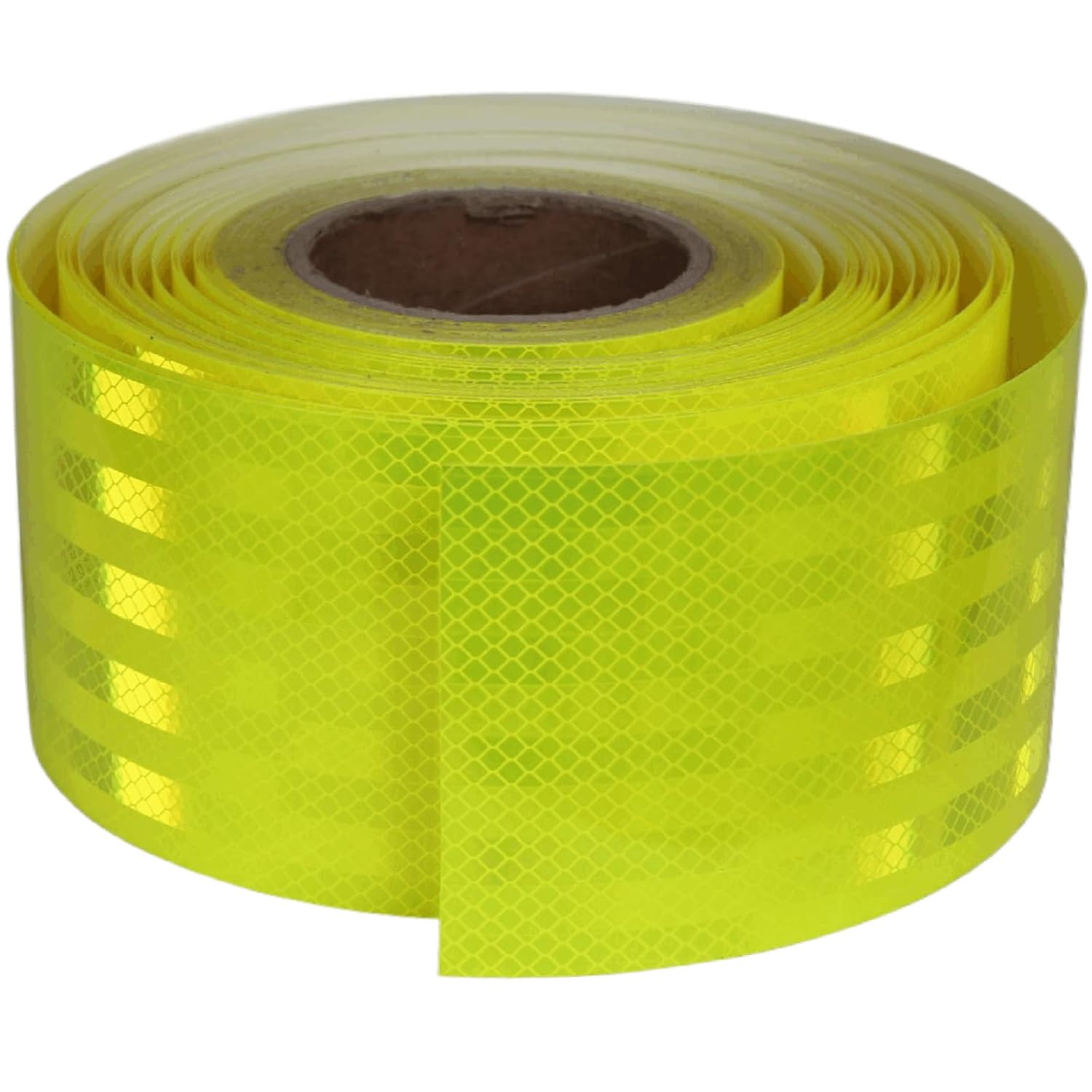 Non Fading Fluorescent Yellow Reflective Tape Outdoor Waterproof 4 inch Wide, High Visibility Warning Safety Industrial Marking Tape (168 feet)