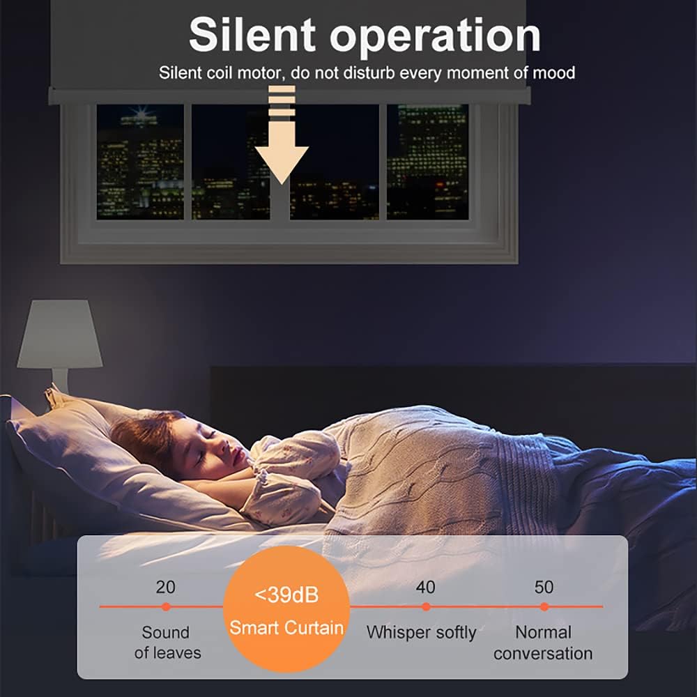 Motorized Roller Shade with Remote Control, 100% Blackout, Smart Blind for Windows, Compatible with Alexa and Google Home, Rechargeable Battery