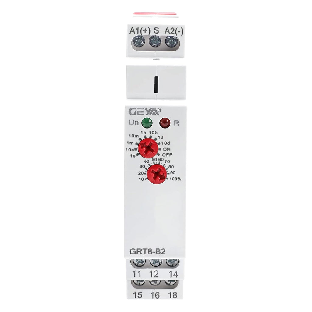 GEYA Delay Off Single Function Time Relay 2 Outputs 16A Electronic Power Off Timer Delay Relay(GRT8-B2,AC/DC12V-240V)