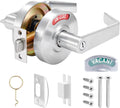 Tandefio 2 Set Vacant Occupied Bathroom Lock, Commercial Door Handle with in-use or Vacancy Occupied Deadbolt, Privacy Indicator Restroom Handle Lock for Restrooms, Satin Chrome (90 mm,Silver)