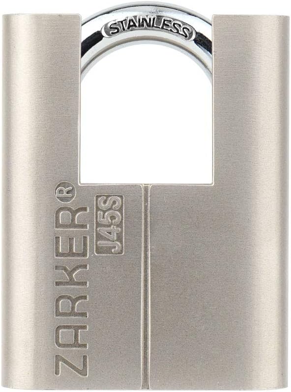 J45S keyed Padlock, Heavy Duty Stainless Steel Shackle Lock, 3 Keys, Waterproof and Rustproof Storage, Warehouses, Garage, Outdoors, 1-Pack