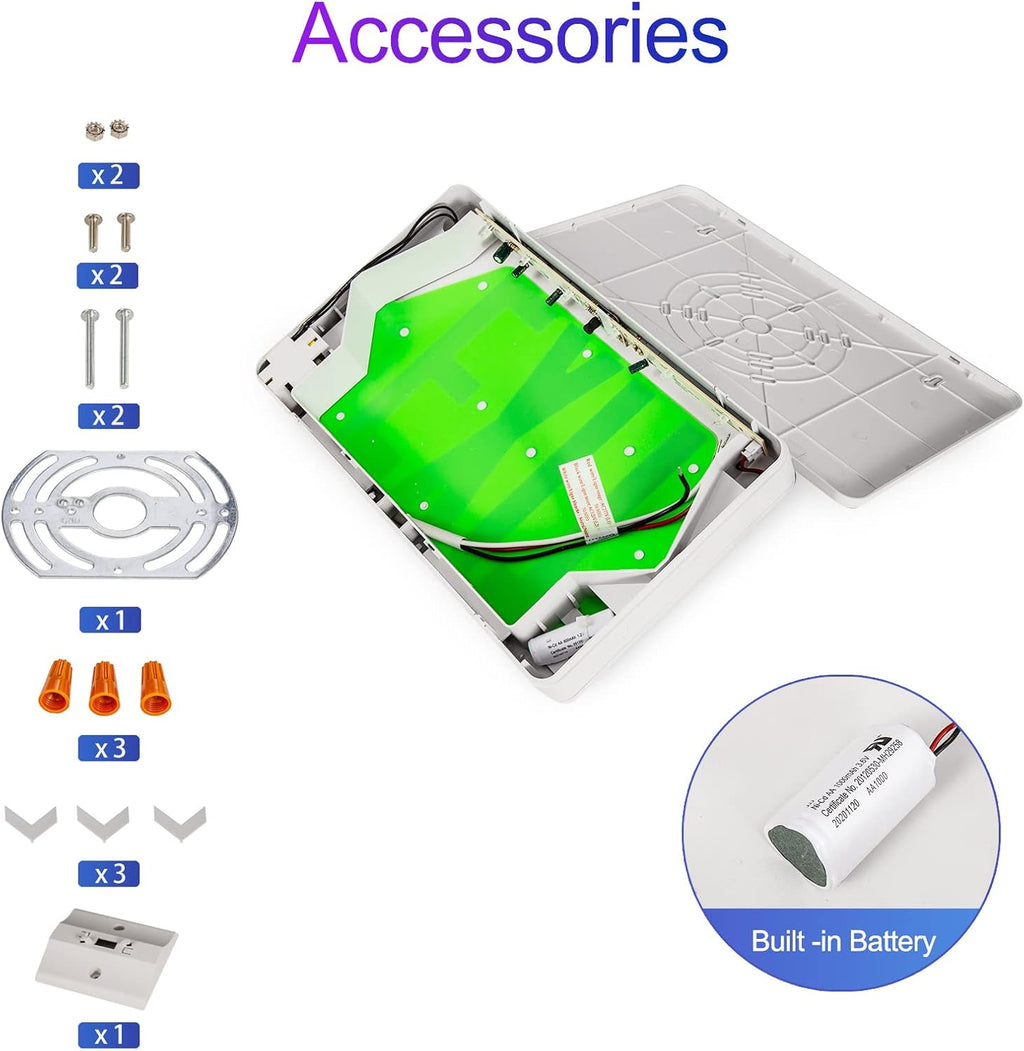 TANLUX Green Corded Exit Sign with 1.0 Meter Plug in Cord, Plug in Exit Sign with Battery Backup Lights for Business, Commerical Emergency Lighting, UL Listed, AC 120/277V, Double Face