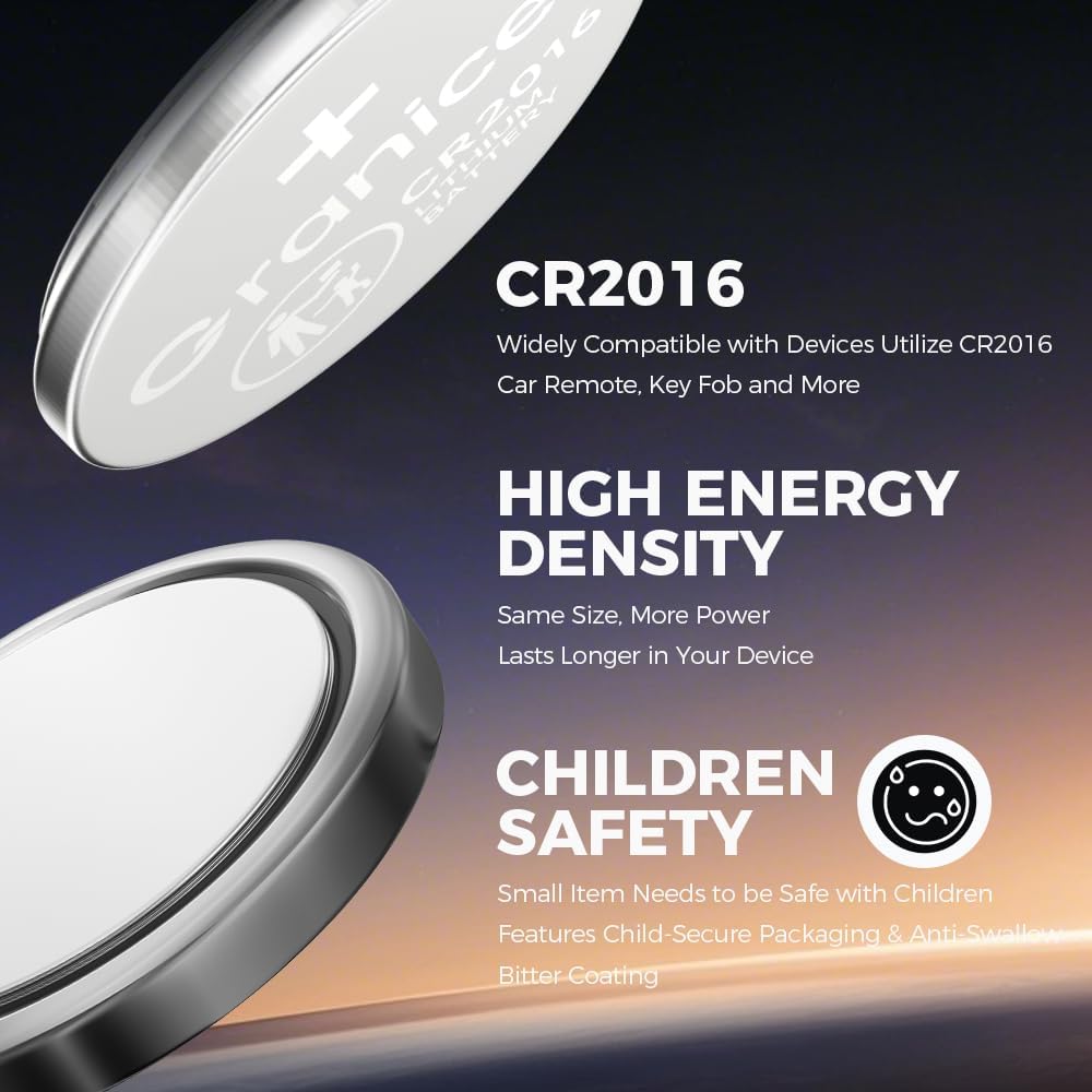 2016 Battery Compatible with Apple AirTag CR2016 Lithium 3V Coin Battery for Child Safety, Suitable for Key Fobs, Smart Sensors, Scales, Candles and More (CR2016-12)
