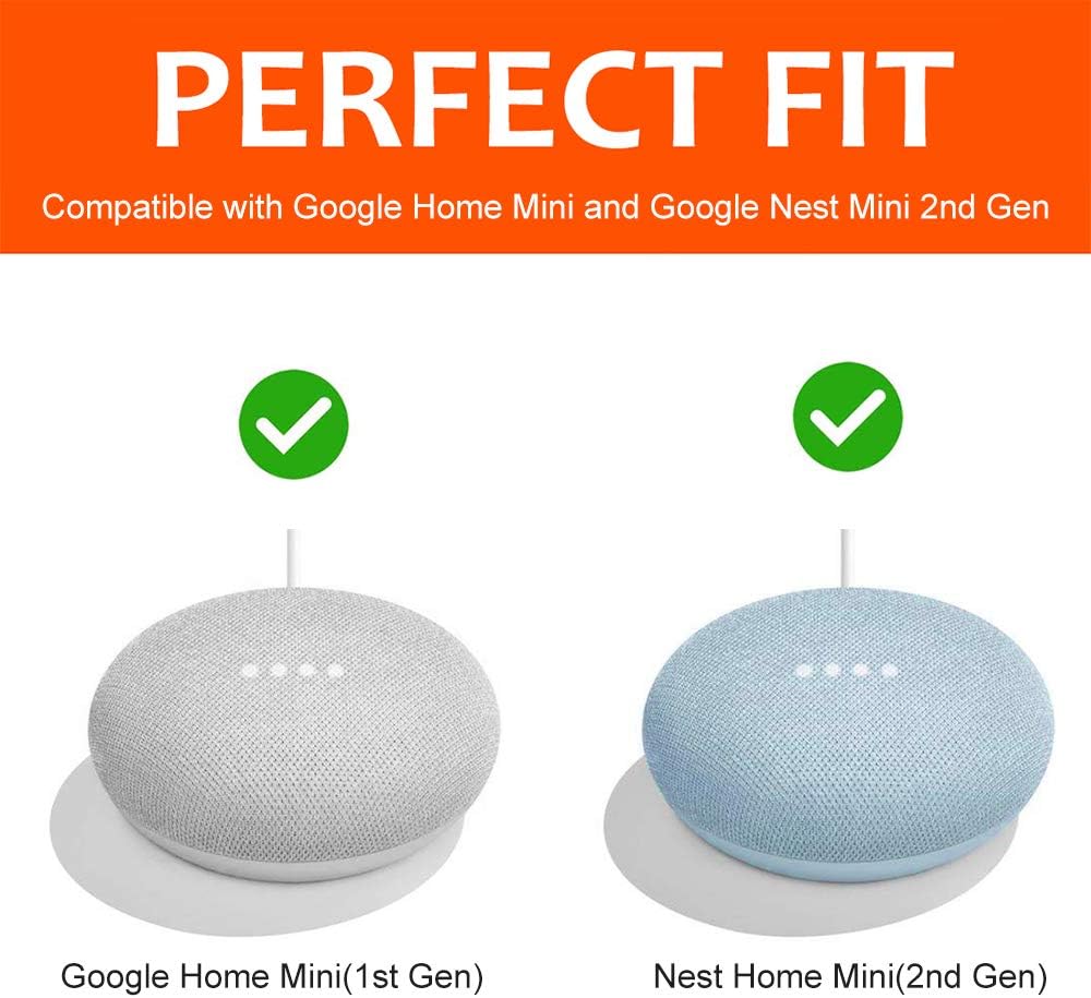 PEF Outlet Wall Mount Holder for Google Nest Mini and Google Home Mini, A Space-Saving Accessories with Cord Management for Google Mini Smart Speaker, No Messy Wires or Screws (1 Pack)