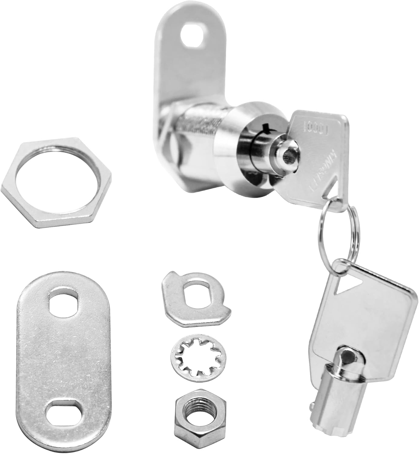 Kingsley 2 Pack Tubular Cam Lock with 7/8" Cylinder, Chrome Finish, Keyed Alike, RV, Cabinet, ATM, Vending Machine, Tool Box, File Cabinet, Arcade Lock
