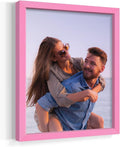 Renditions Gallery 8X10 Custom Photo Prints with Real Wood Picture Frames. Create Personalized Photos with Peel & Stick Photo Frames. Single, Pink Frame
