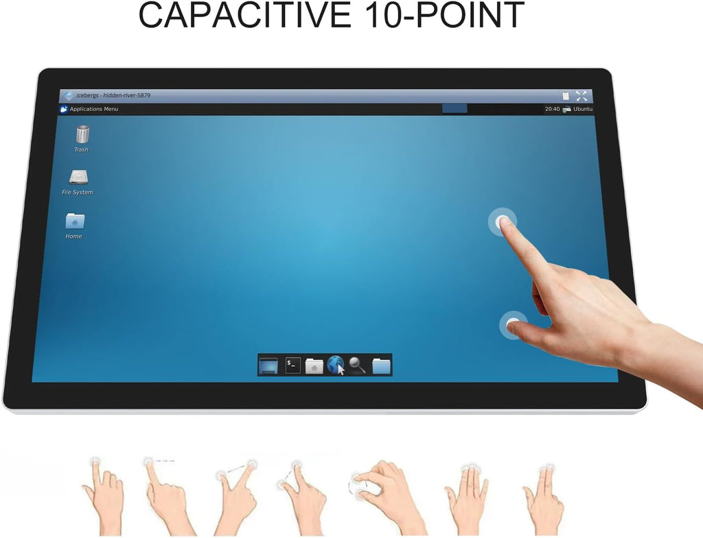 GreenTouch 23.8 Inch Multi PCAP Touch Screen Monitor LCD Display 1920 * 1080 HD - 16:9 Ratio - HDMI/VGA/DVI Input