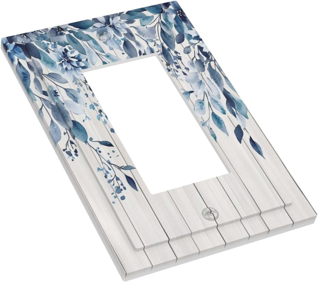 Eucalyptus Rustic Watercolor Plant Decorative Outlet Covers 1 Gang Single Rocker Light Switch Cover Plate Wall Plates Gfci Faceplate For Farmhouse Home Decor