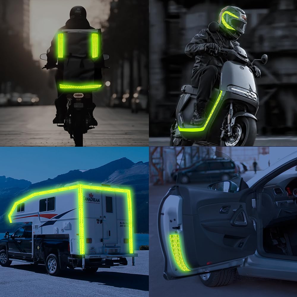 Reflective Tape 2" x40ft Fluorescent Green, DOT-C2 Waterproof Reflective Stickers & Reflector Tape with Strong Adhesive for Trucks, Trailers, Motorcycles, Bikes, Outdoor Safety