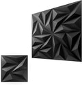 3D Wall Panels for Interior Wall Decor, 32 pcs PVC Wall Panels, 11.8''x11.8'' Decorative Accent Wall Panels for Game Rooms, TV Walls Background, Living Rooms, Decorative Wall Panels, Black