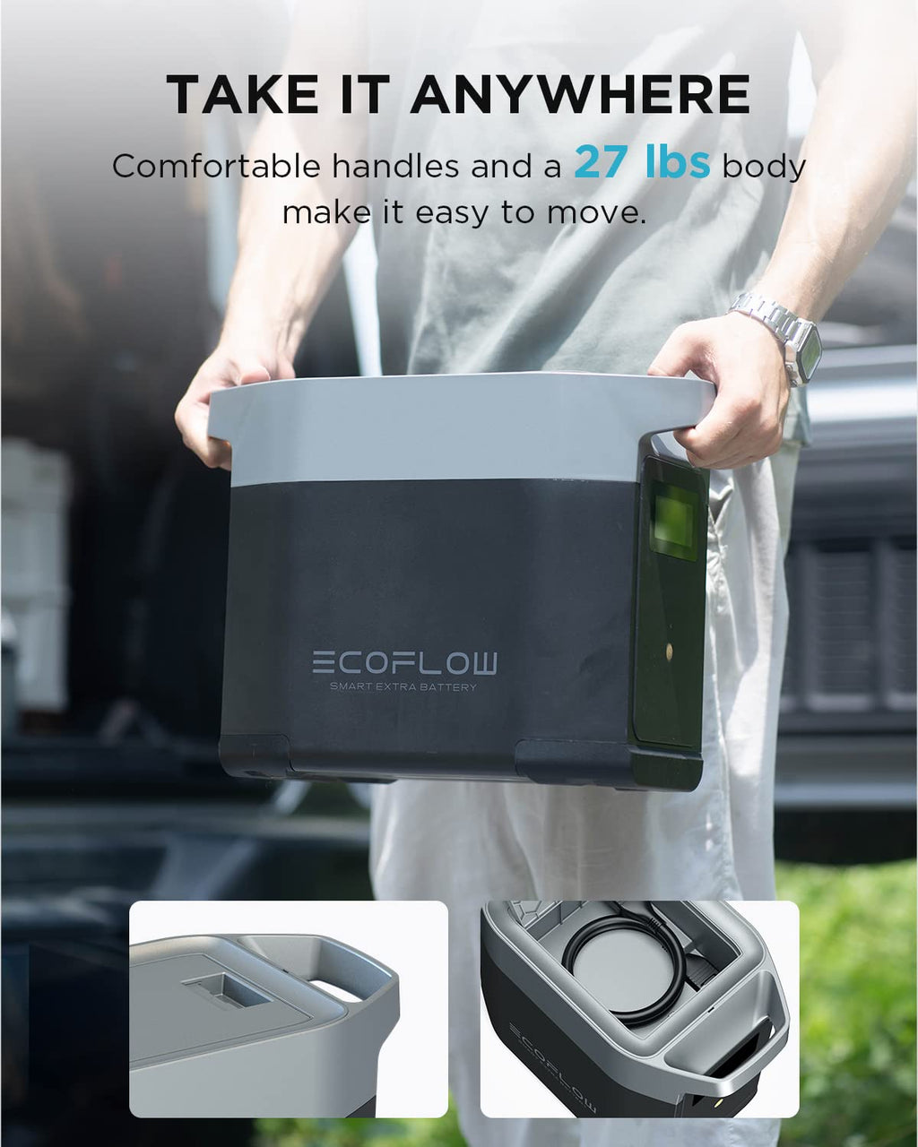 EF ECOFLOW Delta 2 Smart Extra Battery, 1024Wh LiFePO4 Expansion Battery for Power Station DELTA2
