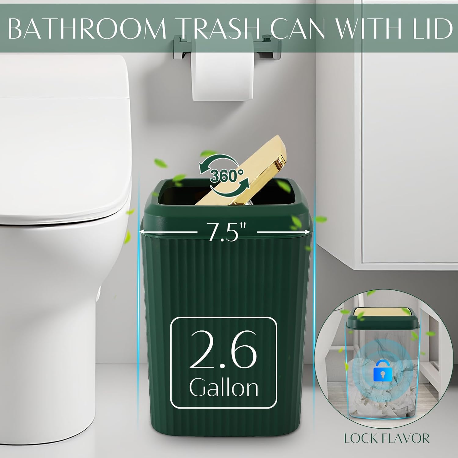 32PCS Bathroom Set Bathroom Sets with Shower Curtain and Rugs Hunter Green Bathroom Accessories,Shower Curtain Set,Bathroom Rug Set with Bathroom Trash Can