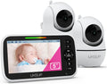 Baby Monitor with 2 Cameras and Audio - Video Baby Monitor with 960ft Long Range, Remote Pan-Tilt-Zoom, Night Vision, Temperature Sensor, 2-Way Talk, 8 Lullabies, 30-Hour Battery & No WiFi