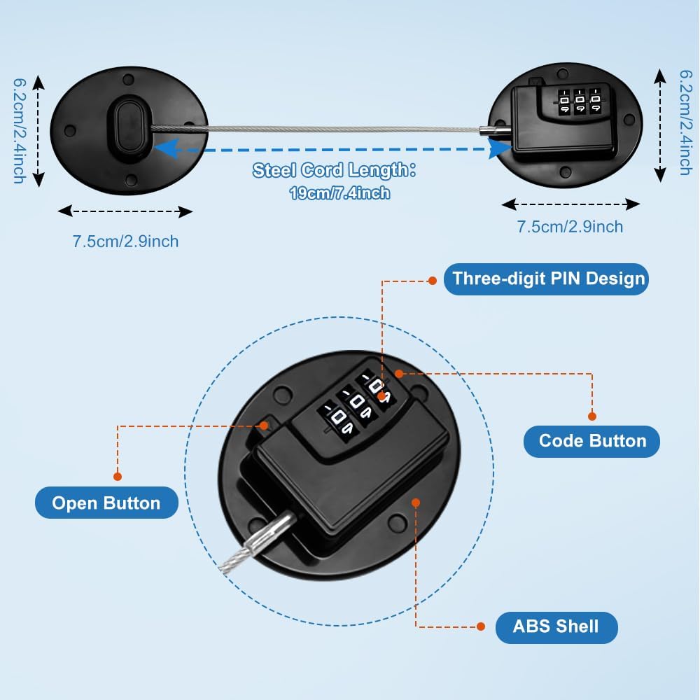 AOSITE Keyless Digital Lock - Multi-Purpose Child Proof Latches for Refrigerator, Freezer, Cabinet, Drawer & Wardrobe, No-Drill Adhesive Safety Lock with Combination Code (1Pack Black)