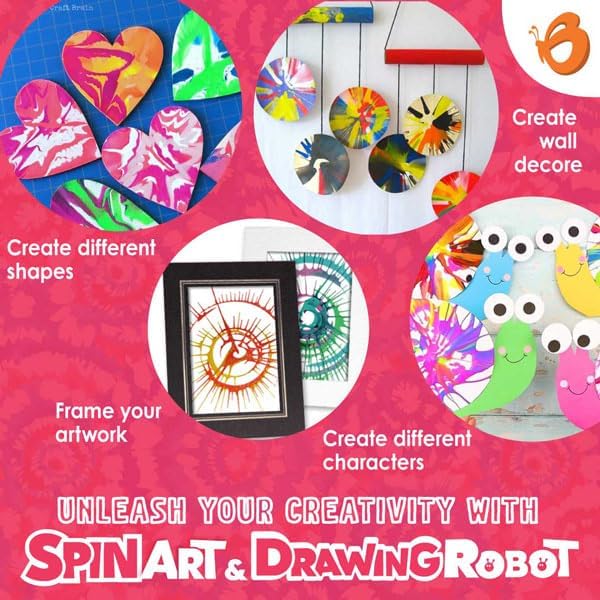 Butterfly EduFields Spin Art & Craft Kit for Kids | Educational Birthday Gift for 3+ 4 5 6 7 Year Old Boys and Girls| DIY Painting Kit for Kids | STEM Toy for for 3+ Years | Science Project Kit