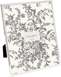 Laura Ashley 8x10 Silver Flat Metal Picture Frame (Vertical & Horizontal) w/Two-Way Easel Stand, Black Velvet Backing, Wall-Mountable, Made for Tabletop, Desk, Wall Display, Home Décor (8x10, Silver)