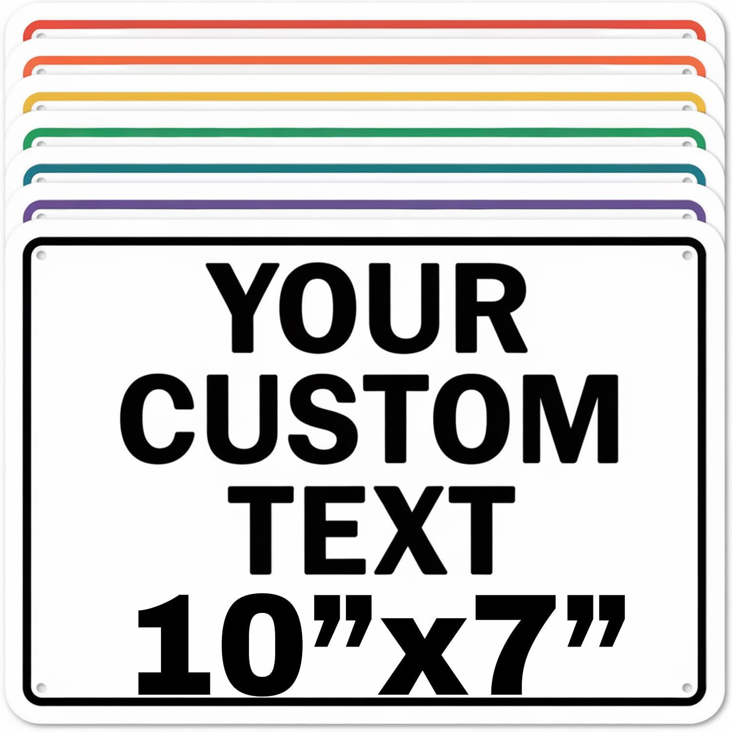 Custom Aluminum Signs – Personalized Weatherproof Metal Signs for Indoor & Outdoor Use – Multiple Sizes – Add Text/Logo – Optional Reflective & Double-Sided Printing – for Home, Business, Hazard, Garden, Door & Commercial Use (Rectangle 2, 10x7inch)