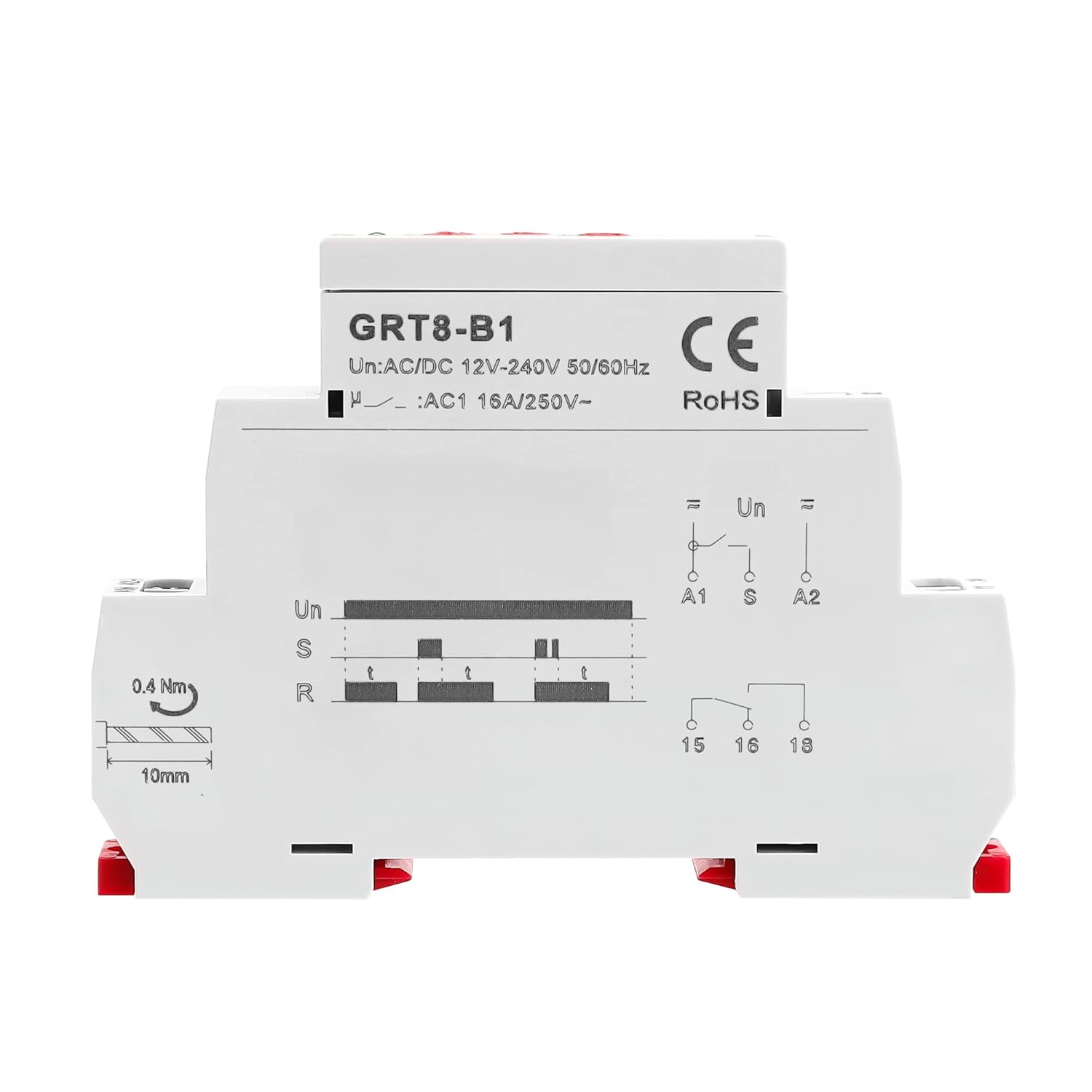 GEYA Delay Off Single Function Time Relay 1 Output 16A Electronic Power Off Timer Delay Relay(GRT8-B1,AC/DC12V-240V)