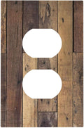 Cool Brown Wood Style Vintage Rustic Print Outlet Covers 1 Gang Duplex Light Switch Cover Decorative Switch Plates Electrical Receptacle Faceplate Wall Plate for Farmhouse Home Decor