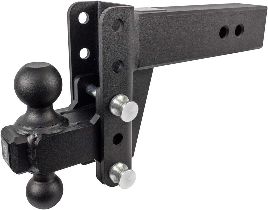 BulletProof Hitches - 3.0" Adjustable Heavy Duty Trailer Hitch (22,000 lb. Rating) - 4" Drop/Rise Trailer Hitch with 2" & 2-5/16" Dual Ball - Powder Coat, Solid Steel, Corrosion-Resistant