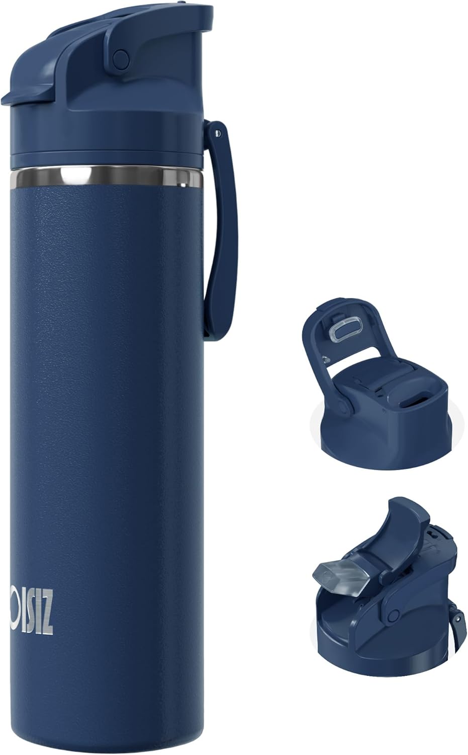 OISIZ Insulated Water Bottle 24 oz with 2 in 1 Spout and Straw Lid,One Click Safety Lock,100% Leakproof,Keep Cold 24H,Vacuum Stainless Steel Water Bottle for School,Travel and Sports,Dishwasher Safe