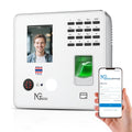 NGTeco Time Clock Cloud-Based, 4-in-1 Time Clocks for Employees Small Business, 2.4GHz WiFi Remote Control Clock in and Out Machine with Software & App, 10 IC Cards, 0 Monthly Fee