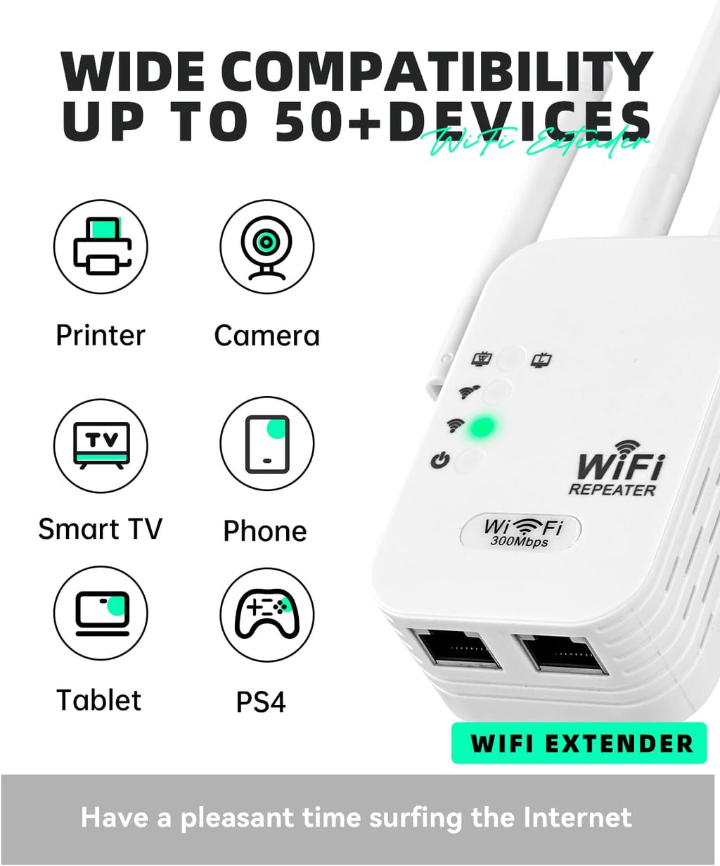 2025 WiFi Extenders Signal Booster for Home Long Range Up to 9800 sq. ft & 40 Devices, WiFi Extender Signal Booster, Quick Setup-Medium, Internet Repeater, WiFi Extender