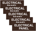 All Quality Basic Electrical Panel Sign - Fire Regulation Safety Compliance Sign - Dark Brown - Small (5 Pack)