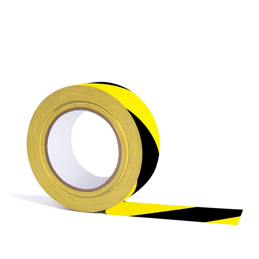 TAPEBEAR Hazard Caution Tape, 2inch x 150 Feet(50yds) Self Adhesive Warning Tape for Steps, High Visibility Yellow Black Tape for Halloween Outdoor Construction Warning, Danger Zone