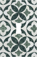 Green Luxury Modern Cubic Marble 1 Gang Single Toggle Decorative Light Switch Covers Electrical Faceplate Switch Plates for Bathroom Kitchen Home