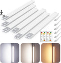 16" Ultra-Thin Under Cabinet Lighting Wireless, Aluminum Alloy Under Counter Lights for Kitchen, 3-Color-Temps Magnetic Closet Lights, Rechargeable Motion Sensor Light Indoor (6 Pack, Silver)