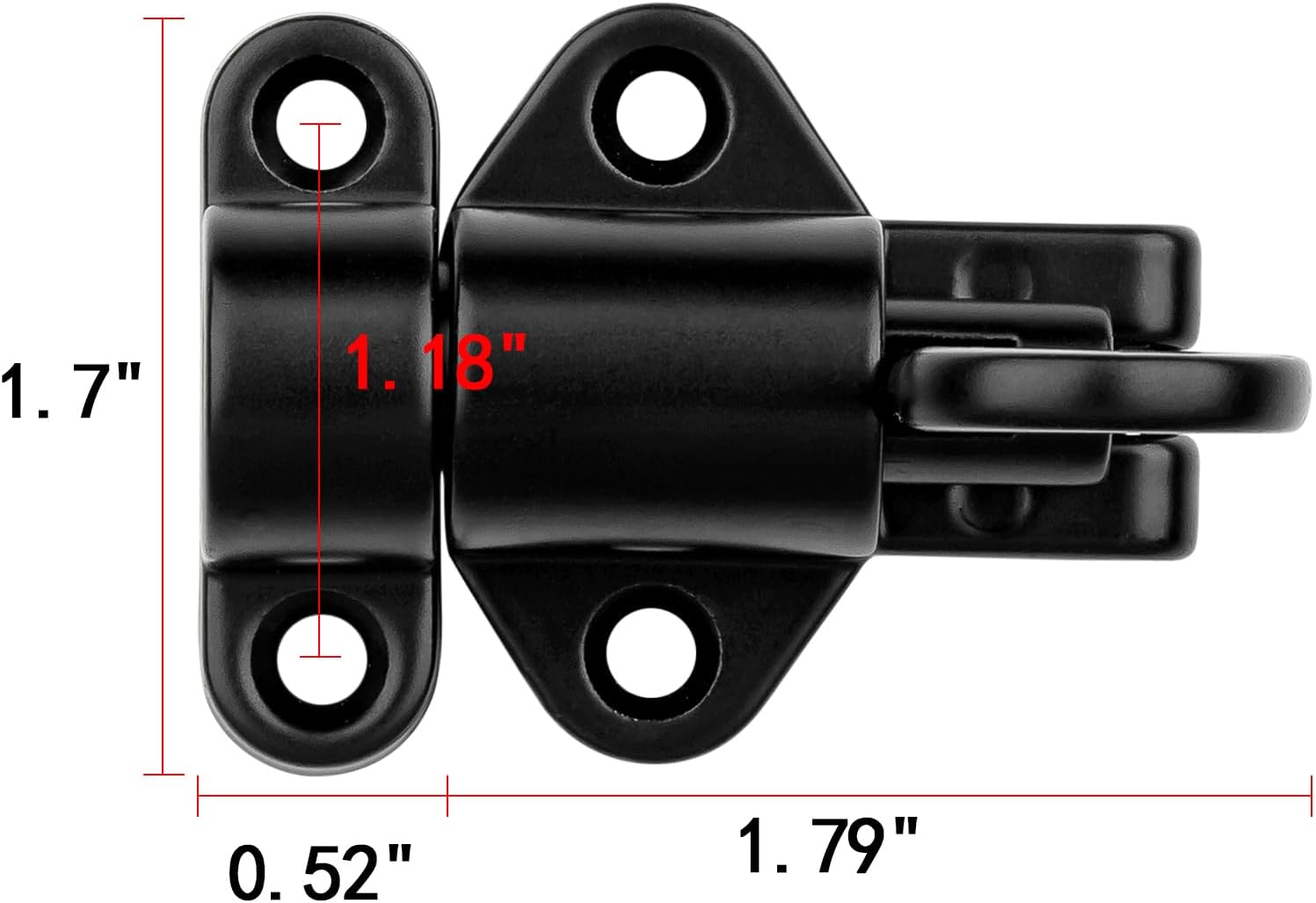 2 Packs Self-Closing Latches，Black Spring Door Lock，Resilient Bolt Latch Aluminum Alloy Safety Automatic Spring Barrel Door Lock with Screws，Used for Wooden Door，Wooden Window and Cabinet etc