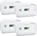 4 Packs Carbon Monoxide Detectors,10 Year Battery Carbon Monoxide Alarm, CO Detector with LCD Display, 3 LED Lights CO Alarm for Home