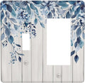 Eucalyptus Rustic Watercolor Plant Outlet Covers 1 Toggle 1 Rocker Combination Decorative Wall Plate Electrical Switch Plates Light Switch Cover Plate For Farmhouse Home Decor