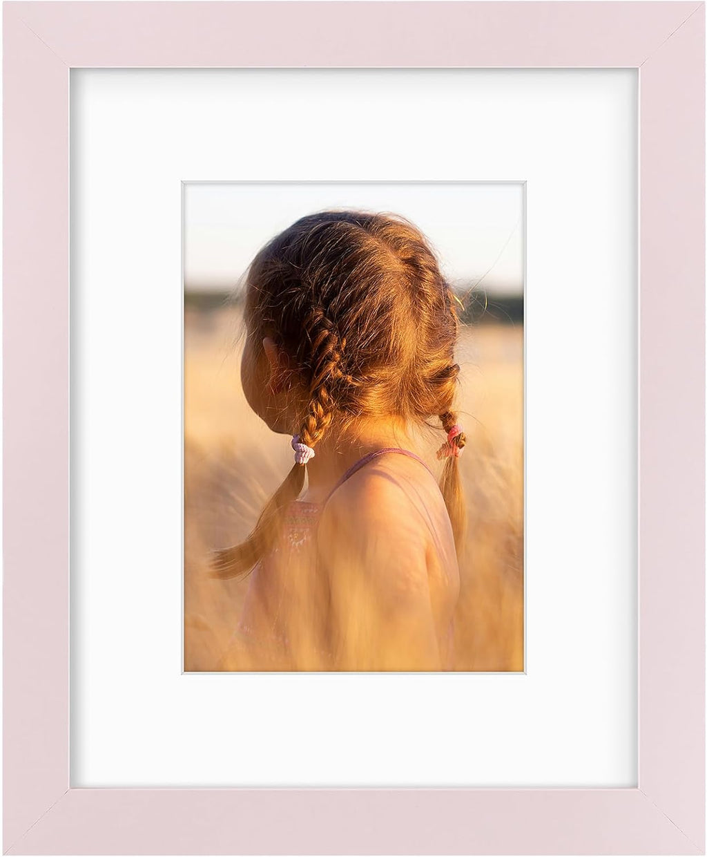 Golden State Art, 8x10 Picture Frame with Mat for 5x7 Photo - High Definition Glass Wall Mounting or Tabletop Display (Pink, 1 Pack)