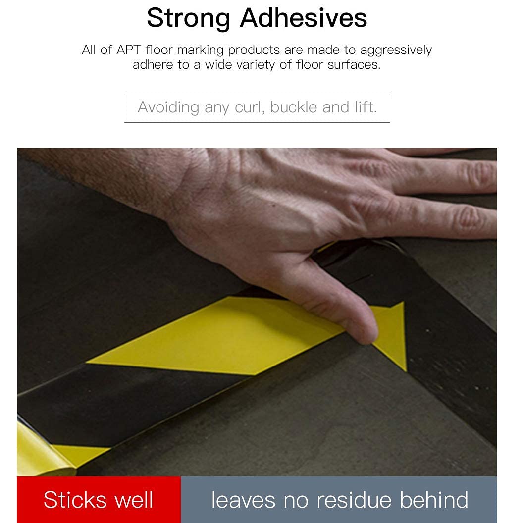 APT, Multi Color Marking Tape, Premium Safety Marking and Dance Floor Splicing Tape, 6 mil Thick (Black, 1 Roll)