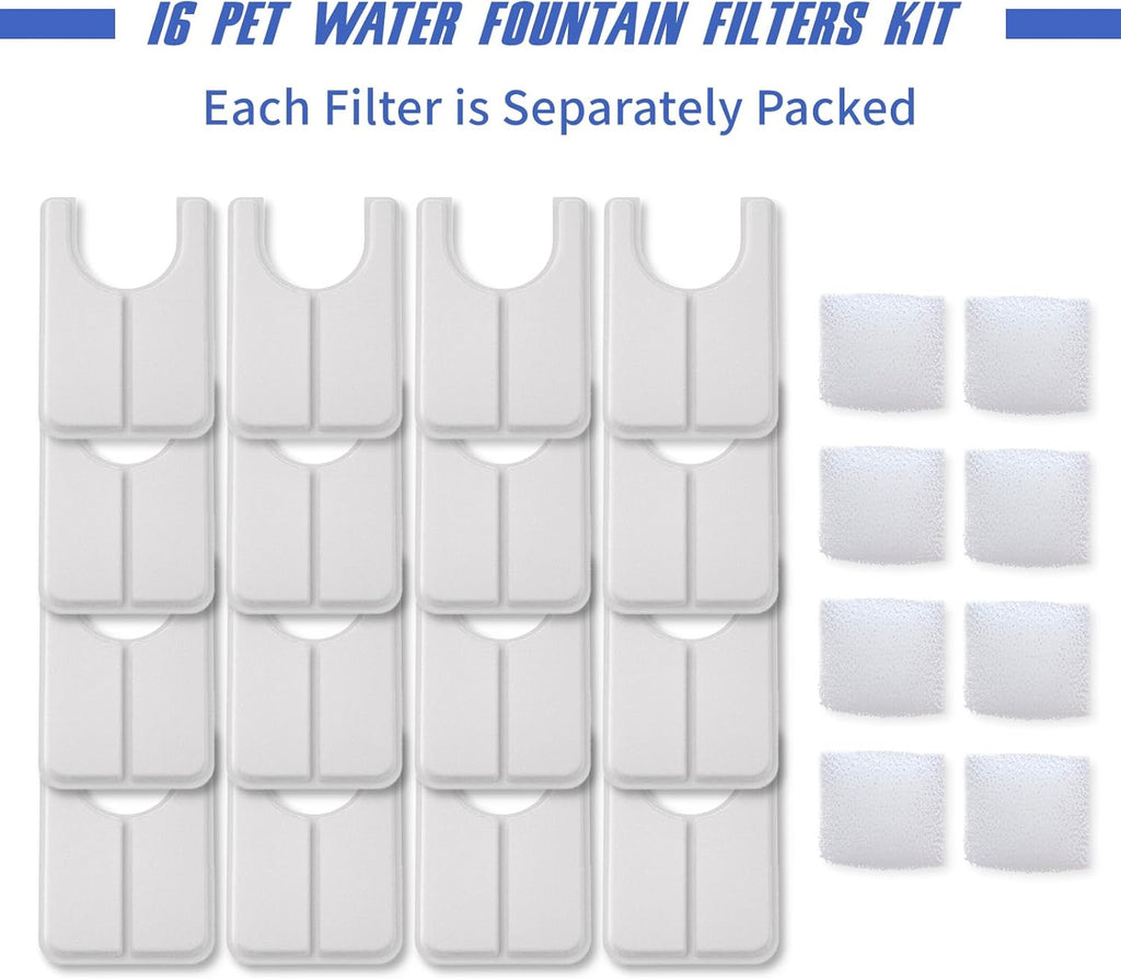 Ceramic Cat Water Fountain Automatic Pet Water Dispenser Pet Drinking Fountain Filters16PCS